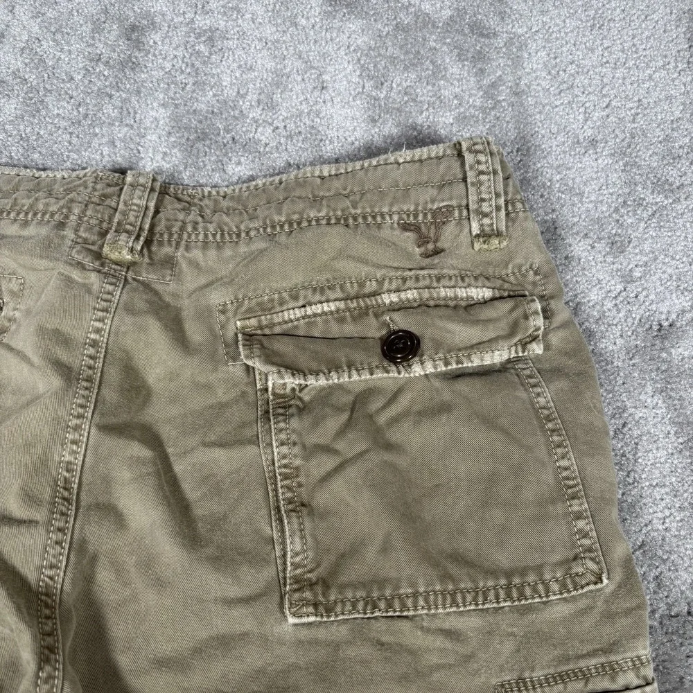 Vintage American Eagle Cargo Shorts Mens 36 Green Canvas Baggy Heavy Skater Y2K